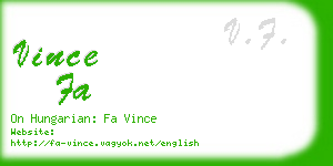 vince fa business card